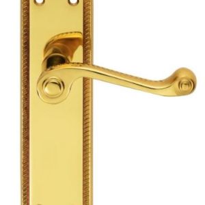 Carlisle Brass FG26L Georgian Lever On Shaped Backplate – Latch Polished Brass