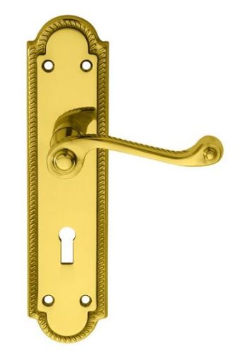 Carlisle Brass FG27 Georgian Lever On Shaped Backplate – Lock 57mm C/C Polished Brass