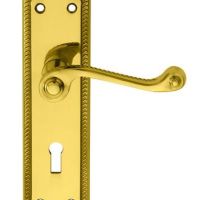Carlisle Brass FG27 Georgian Lever On Shaped Backplate – Lock 57mm C/C Polished Brass