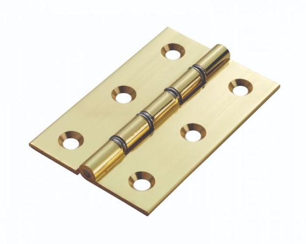 Carlisle Brass HDSW1 Hinge – Double Steel Washered Brass Butt C/W No 8 Eb Screws Polished/Lacquered