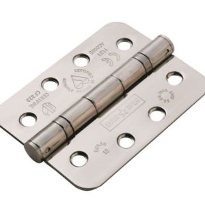 HIN14325/13BSS/R – Carlisle Brass Ball Bearing Hinge 4 x 3 x 2.5mm Grade 13 Radius (Pack of 3) Polished Stainless Steel
