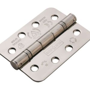 HIN14325/13BSS/R – Carlisle Brass Ball Bearing Hinge 4 x 3 x 2.5mm Grade 13 Radius (Pack of 3) Polished Stainless Steel