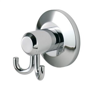De’Leau LW02CP Deleau Tempo Double Robe Hook Polished Chrome