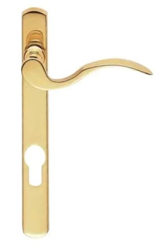 Narrow Plate – Scroll Lever Furniture (70mm C/C) Finish Polished Brass