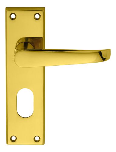 Carlisle Brass M30U Victorian Lever On Backplate – Lock Oval Profile 48.5mm C/C Polished Brass