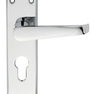 Carlisle Brass M30YCP Victorian Lever On Backplate – Lock Euro Profile 47.5mm C/C Polished Chrome