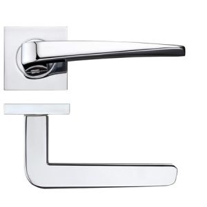 Dorado Lever On Square Rose, Polished Chrome (sold in pairs)