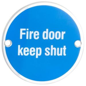 SEX4016SAA – Carlisle Brass Fire Door Keep Shut Symbol 76mm Aluminium