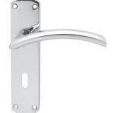 SZC031CP Serozzetta Tres Lever On Backplate - Lock 57mm C/C Polished Chrome