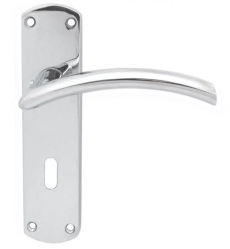 SZC031CP Serozzetta Tres Lever On Backplate – Lock 57mm C/C Polished Chrome