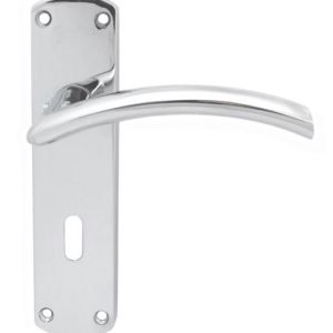 SZC031CP Serozzetta Tres Lever On Backplate – Lock 57mm C/C Polished Chrome