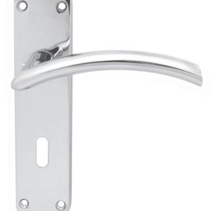 SZC031YCP Serozzetta Tres Lever On Backplate – Lock Euro Profile 47.5mm C/C Polished Chrome