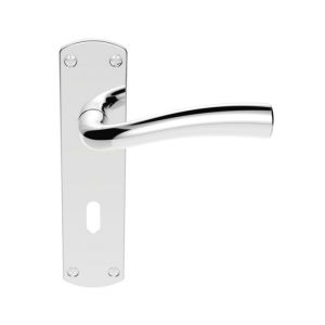 SZC051CP Serozzetta Cinco Lever On Backplate – Lock 57mm C/C Polished Chrome