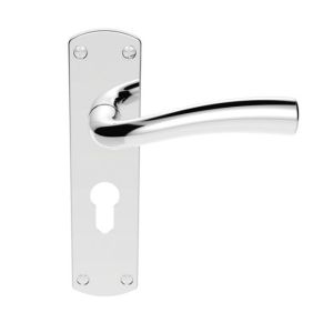 SZC051YCP Serozzetta Cinco Lever On Backplate – Lock Euro Profile 47.5mm C/C Polished Chrome