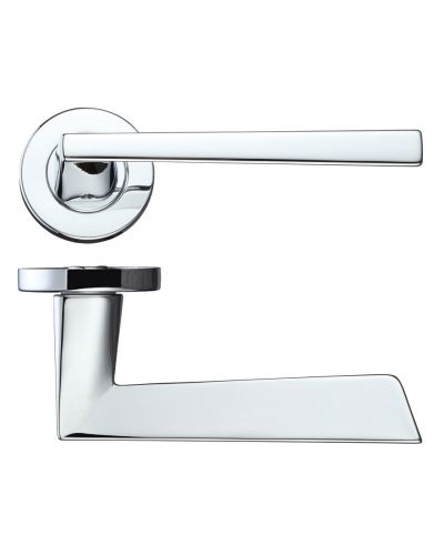 Lupus Lever On Round Rose, Polished Chrome (sold in pairs)