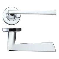 Lupus Lever On Round Rose, Polished Chrome (sold in pairs)