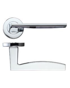 Pavo Lever On Round Rose, Polished Chrome (sold in pairs)