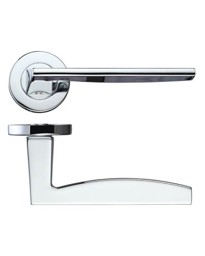 Pavo Lever On Round Rose, Polished Chrome (sold in pairs)