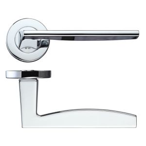 Pavo Lever On Round Rose, Polished Chrome (sold in pairs)