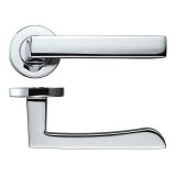 Mensa Lever On Round Rose, Polished Chrome (sold in pairs)