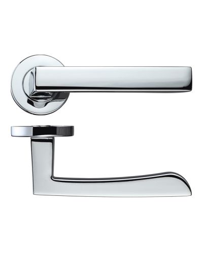 Mensa Lever On Round Rose, Polished Chrome (sold in pairs)