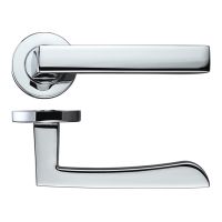 Mensa Lever On Round Rose, Polished Chrome (sold in pairs)