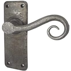 Pewter Door Handles -  150mm x 50mm - Black Antique Finish - Latch