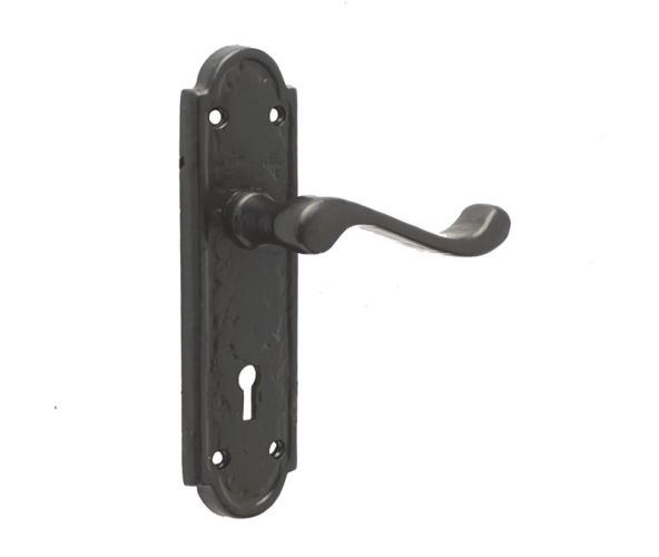 Turnberry Lever Latch Door Handle  – 170x47mm – Black Antique Finish