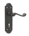 Turnberry Lever Latch Door Handle  – 170x47mm – Black Antique Finish