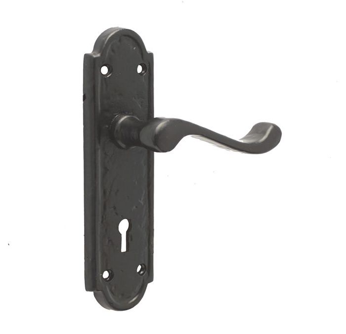 Turnberry Lever Latch Door Handle  – 170x47mm – Black Antique Finish