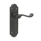 Turnberry Lever Latch Door Handle  - 100x75mm - Black Antique Finish