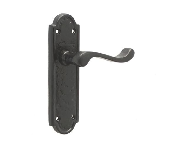 Turnberry Lever Latch Door Handle  – 100x75mm – Black Antique Finish