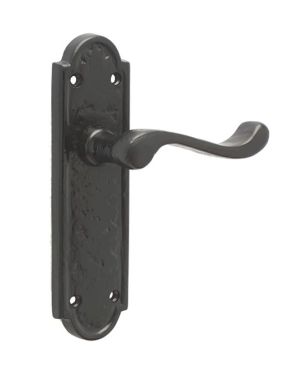 Turnberry Lever Latch Door Handle  – 100x75mm – Black Antique Finish