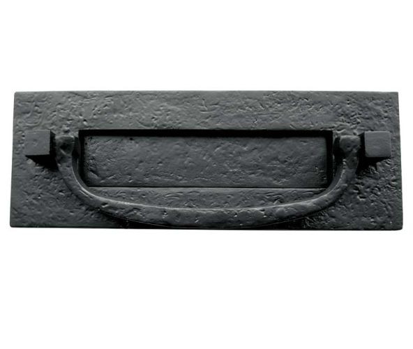 Letter Plate with Door Knocker – 305x102mm – Black Antique Finish