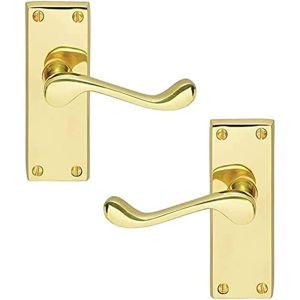 Victorian Door Handle – 118mm x 40mm – Polished Brass Finish