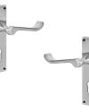 Victorian Scroll Door Handles – 118mm x 40mm – Satin Chrome