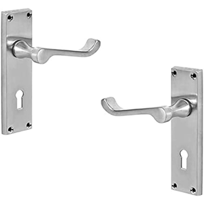 Victorian Scroll Door Handles – 118mm x 40mm – Satin Chrome
