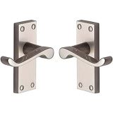 Victorian Door Handle –  118 mm x 40 mm - Satin Nickel Finish