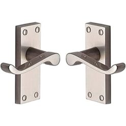 Victorian Door Handle –  118 mm x 40 mm - Satin Nickel Finish