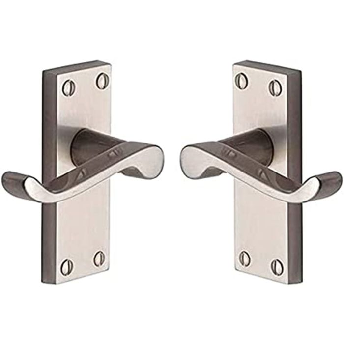 Victorian Door Handle – 118 mm x 40 mm – Satin Nickel Finish