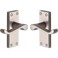 Victorian Door Handle –  118 mm x 40 mm – Satin Nickel Finish