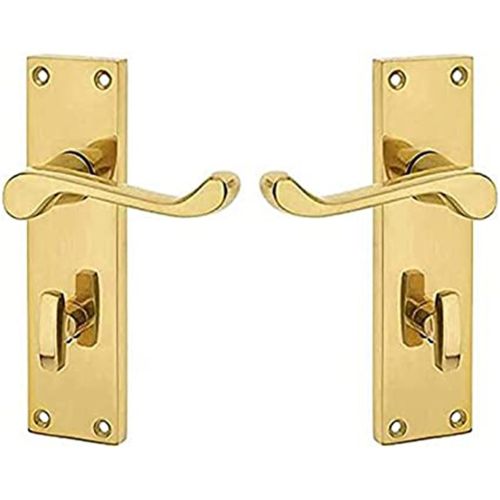 Victorian Scroll Door Handles – 150mm x 40mm – Polished Brass