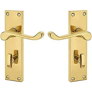 Victorian Scroll Door Handles – 150mm x 40mm – Polished Brass