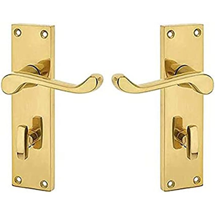 Victorian Scroll Door Handles – 150mm x 40mm – Polished Brass