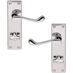 Victorian Scroll Door Handles - 150mm x 40mm - Polished Chrome