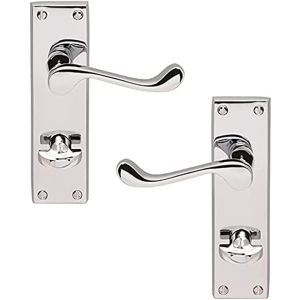 Victorian Scroll Door Handles – 150mm x 40mm – Polished Chrome