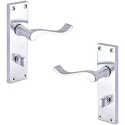Victorian Scroll Door Handles - 150mm x 40mm - Satin Chrome