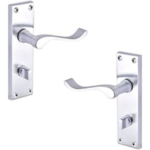 Victorian Scroll Door Handles – 150mm x 40mm – Satin Chrome