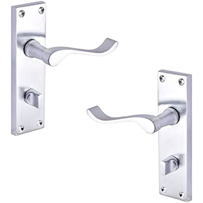 Victorian Scroll Door Handles – 150mm x 40mm – Satin Chrome
