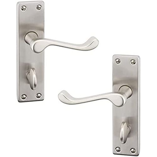 Victorian Scroll Door Handles – 150mm x 40mm – Satin Nickel